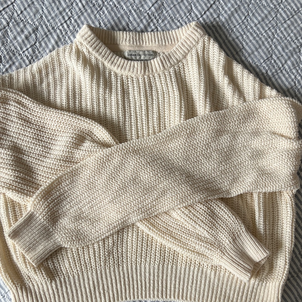 Urban Outfitters Cream Ribbed Sweater
